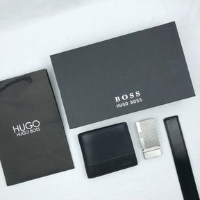 Hugo Boss Leather Wallet Set For Men