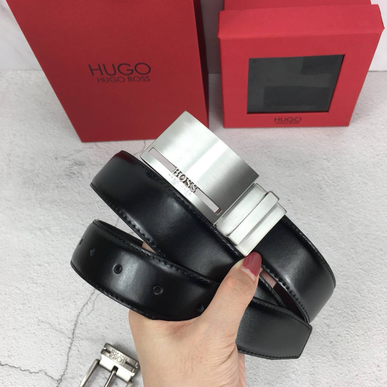 Hugo Boss Leather Belt Set For Men