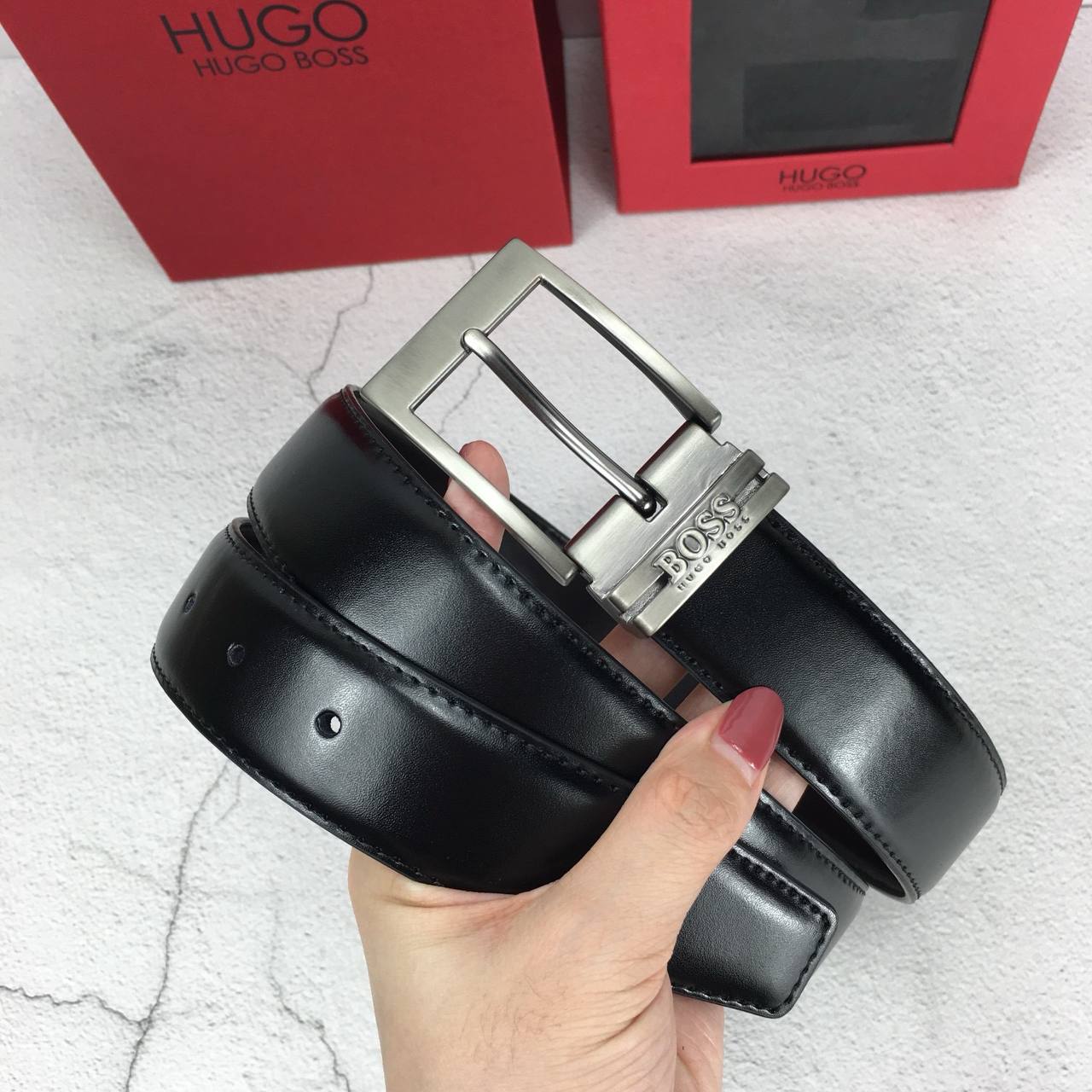 Hugo Boss Leather Belt Set For Men