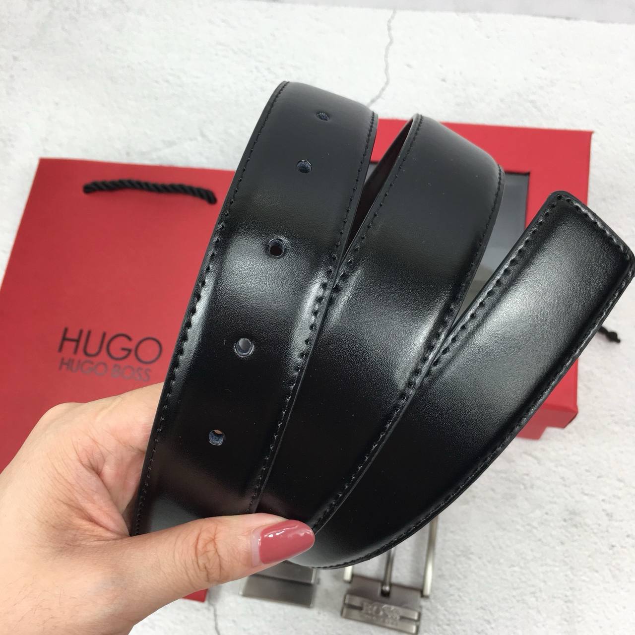 Hugo Boss Leather Belt Set For Men