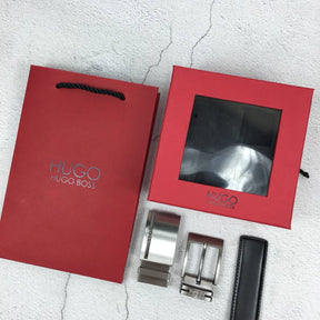 Hugo Boss Leather Belt Set For Men