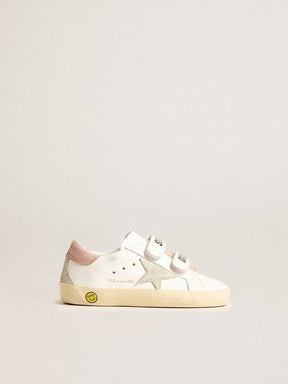 Young Old School in leather with gray suede star and old rose heel tab