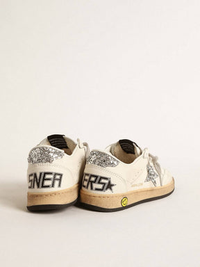 Young Ball Star in nappa with silver glitter star and heel tab