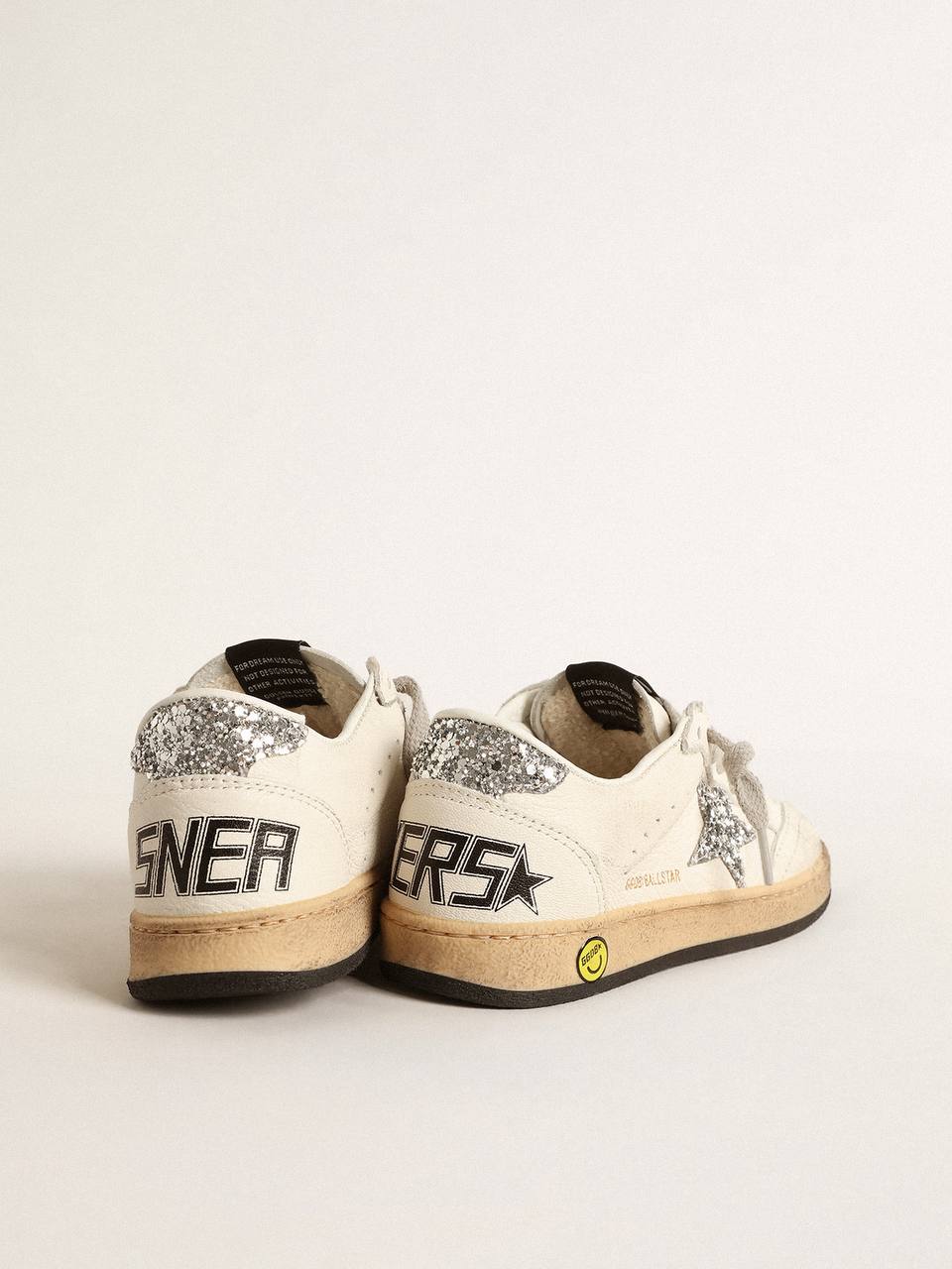 Young Ball Star in nappa with silver glitter star and heel tab