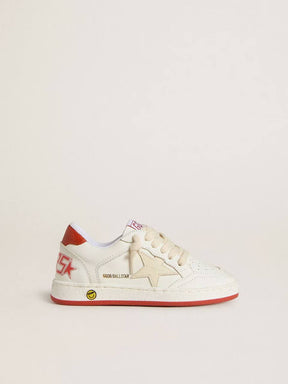 Young Ball Star in leather with cream-colored star and red leather heel tab