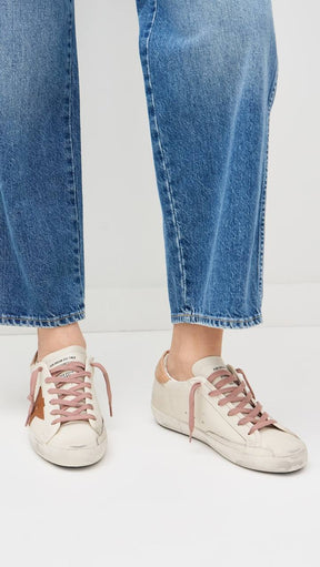 Women's Hi Star LTD with glitter star and brown lizard-print heel tab