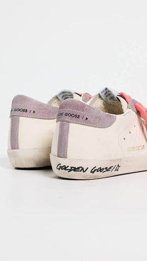 Women's Super-Star with silver glitter star and lilac suede heel tab