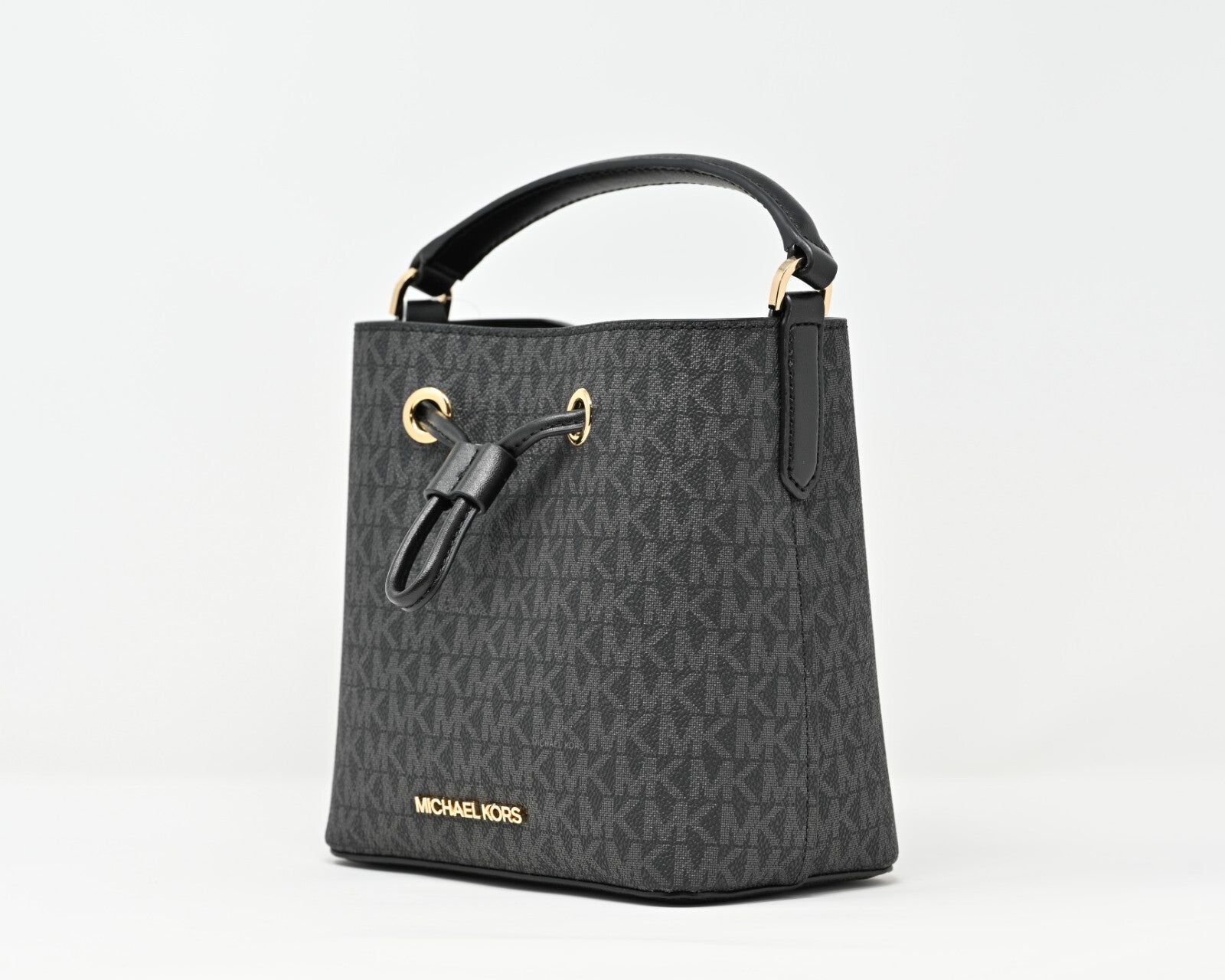 MICHAEL KORS SURI Small Logo Bucket Crossbody Black Signature Canvas