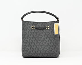 MICHAEL KORS SURI Small Logo Bucket Crossbody Black Signature Canvas