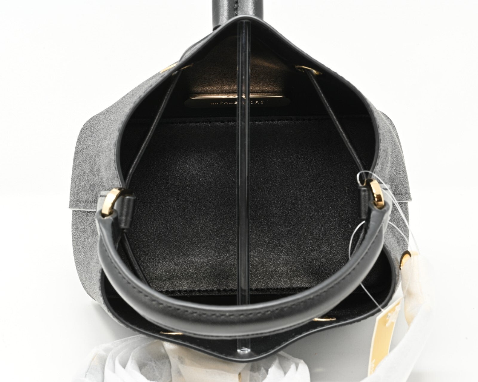 MICHAEL KORS SURI Small Logo Bucket Crossbody Black Signature Canvas