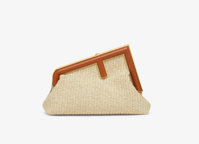 Fendi First Small Natural straw bag