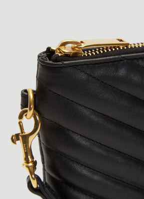 SAINT LAURENT Black Pouch In Matelassé Leather