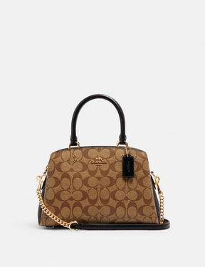 Coach Lillie Carryall Signature Khaki Black