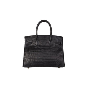Hermes Black Matte Crocodile Birkin Bag