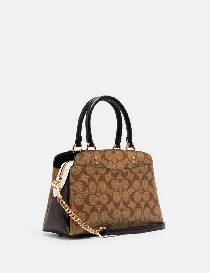 Coach Lillie Carryall Signature Khaki Black