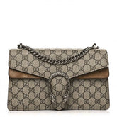GUCCI GG Supreme Monogram Small Dionysus Shoulder Bag Taupe Real leather - Puzzles Egypt
