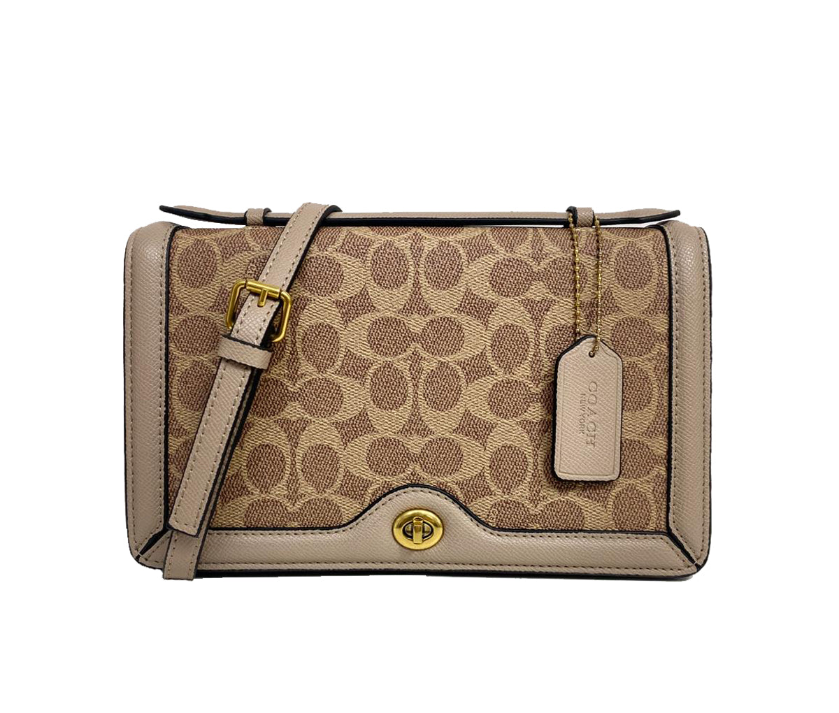 Coach Riley Chain Clutch Riley In Signature Canvas Coach Riley Top