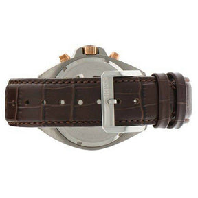 Original White Dial Stainless Steel Leather Chrono Men's Watch 1512881 - Puzzles Egypt