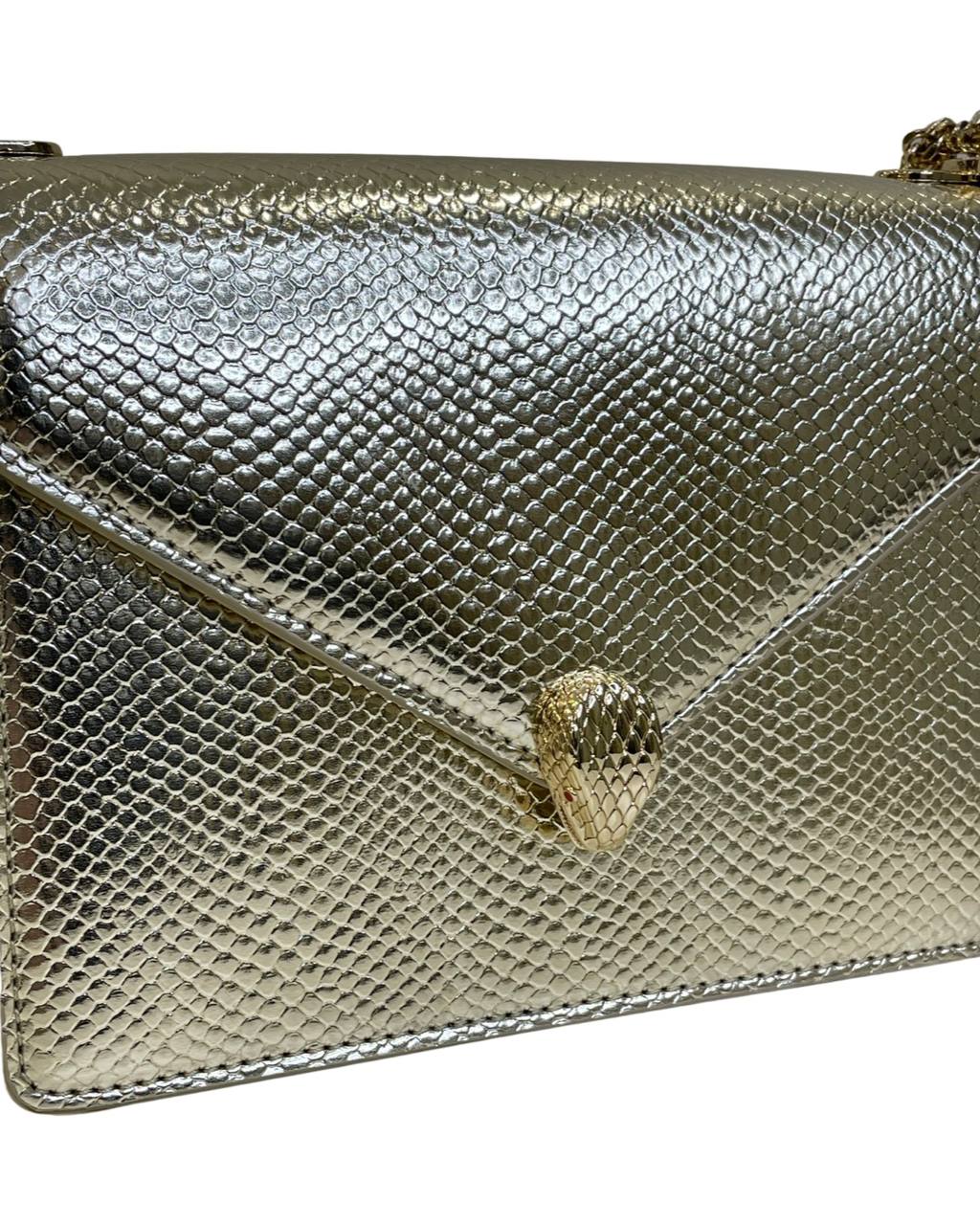 Bvlgari Womens Gold Serpenti Forever Leather Shoulder Bag - Puzzles Egypt