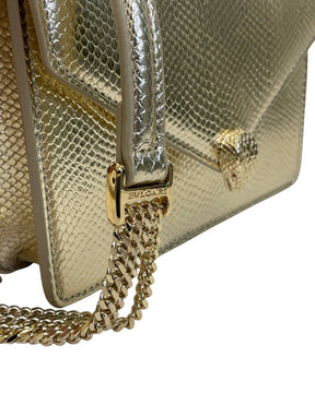 Bvlgari Womens Gold Serpenti Forever Leather Shoulder Bag - Puzzles Egypt