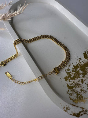 Gold Plated Flat Braided Bracelet